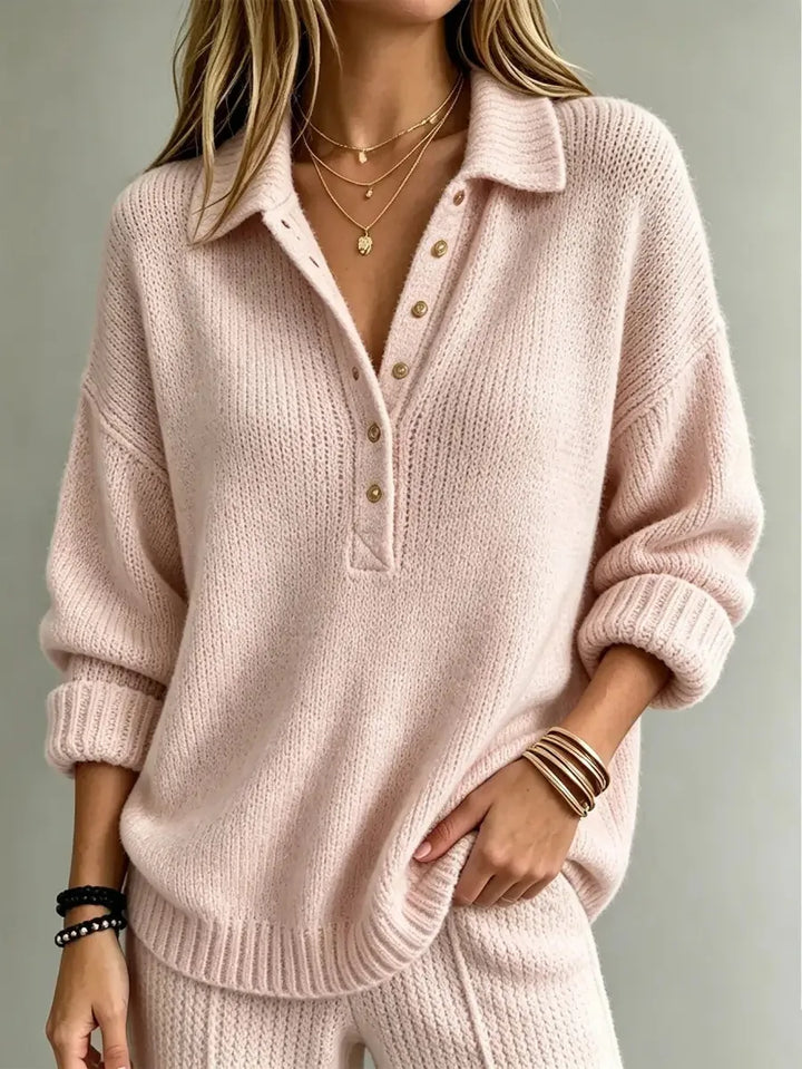 Sadona Button Neck Polo Sweater