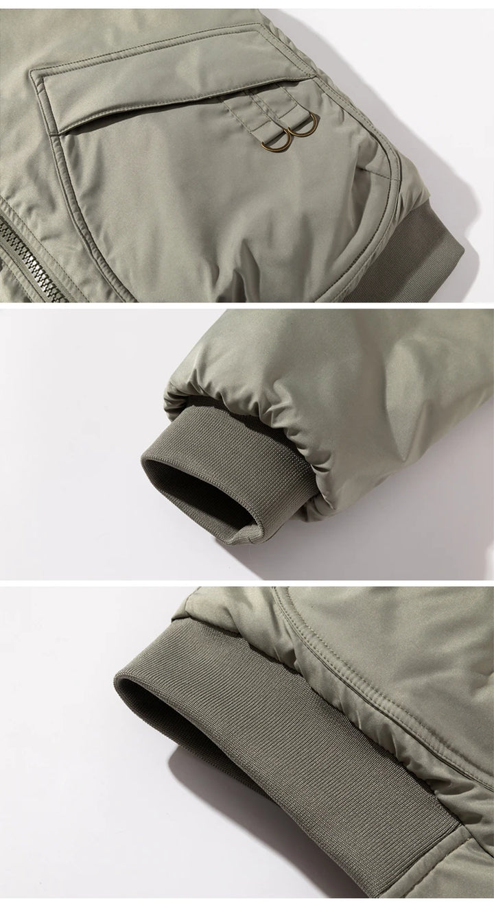 Autumn Winter Jackets Men Solid Bomber Jacket Men Military Vintage Retro Motorcycle Jacket Casual Parkas Windbreaker Pocket Male