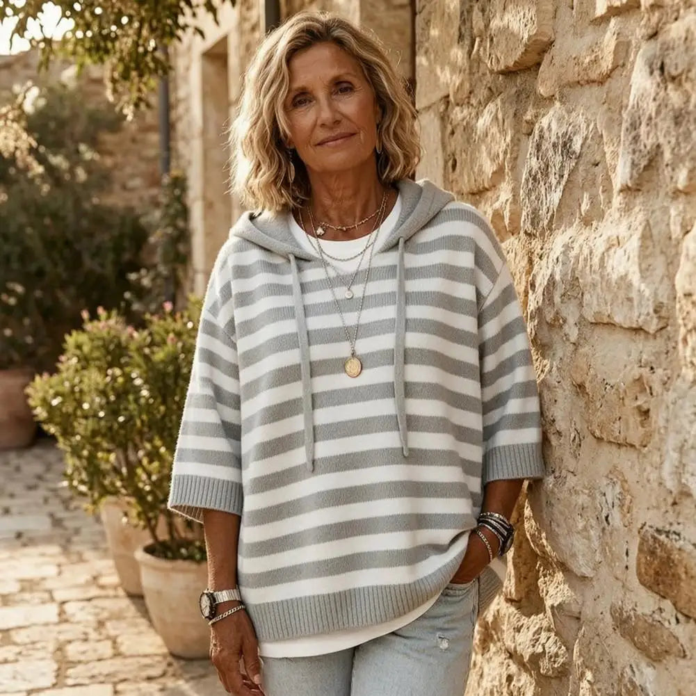 Halston Drawstring Hood Sweater