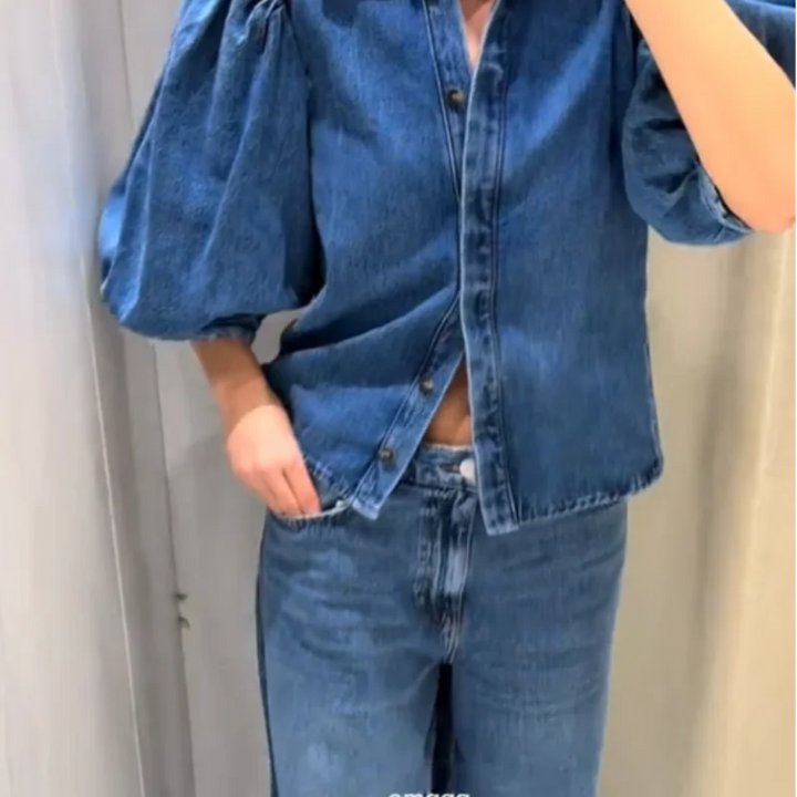 Denim Puff Shirt