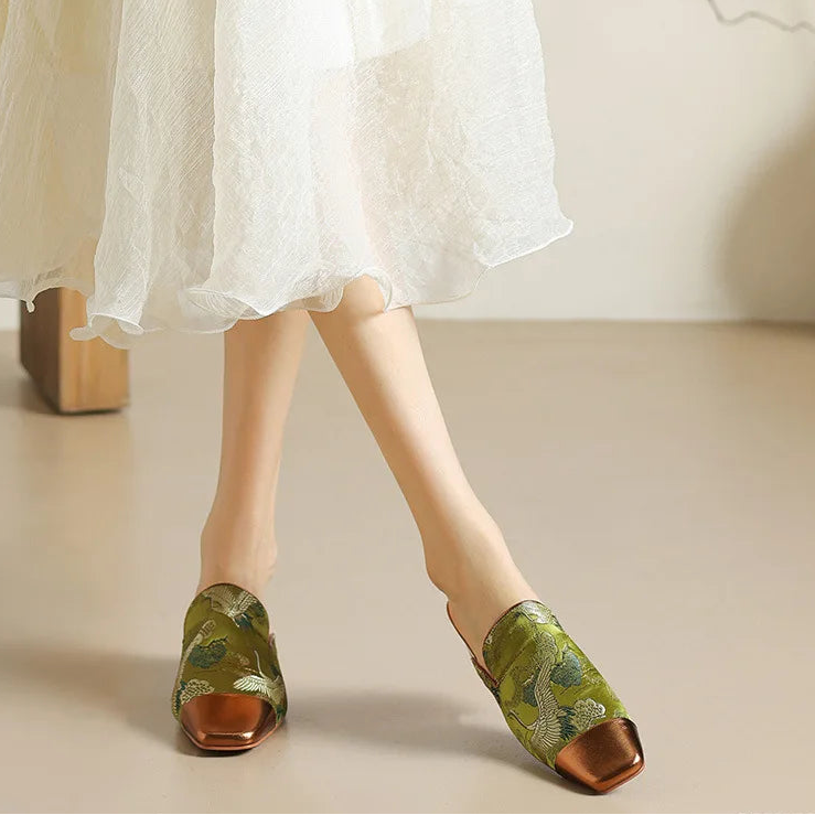 Ortega Floral Embossed Mules