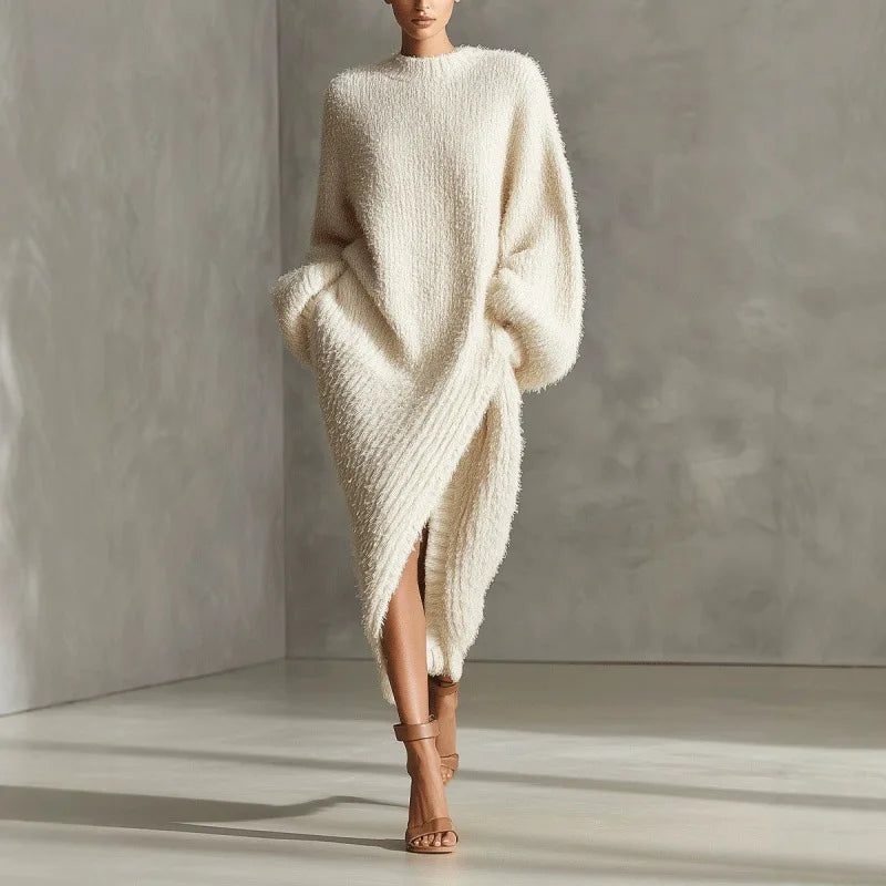 Odile Asymmetrical Hem Sweater Dress