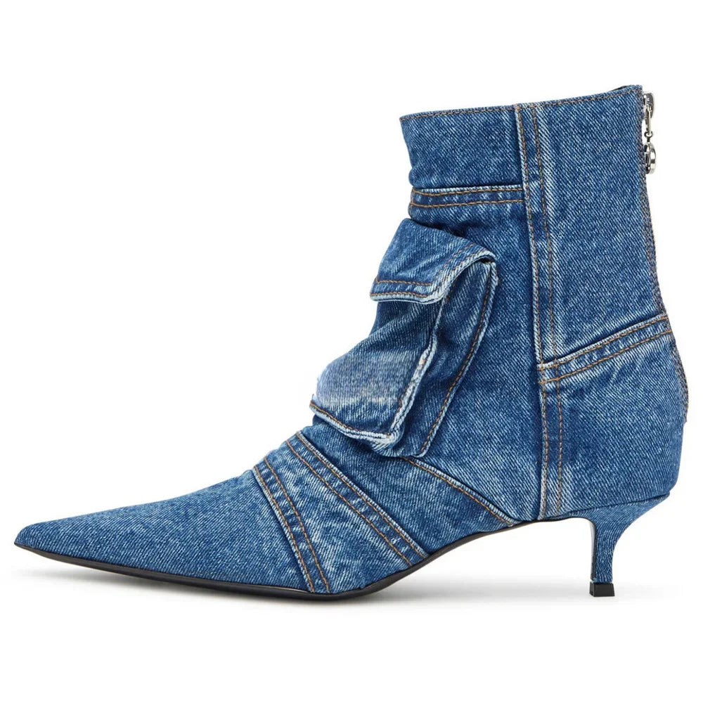 Sharon Denim Pocket Boots