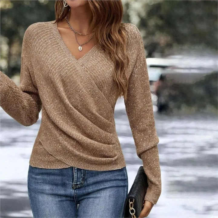 Fallon Crossover V-Neck Sweater