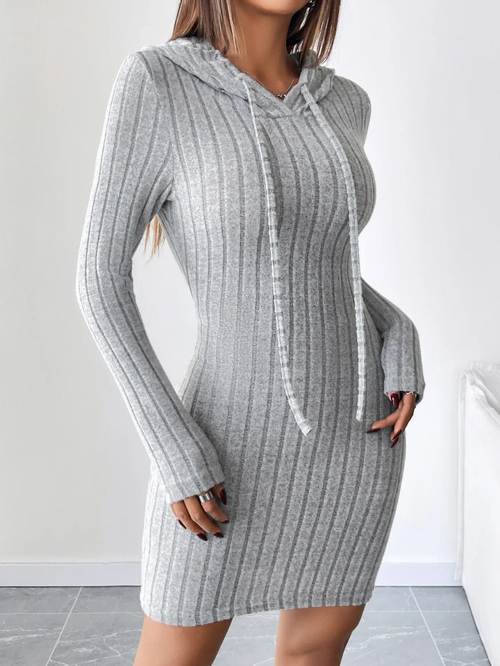 Lucienne Ribbed Hood Sweater Dress