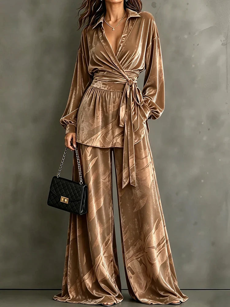 Marielena Velvet Wrap Front Set
