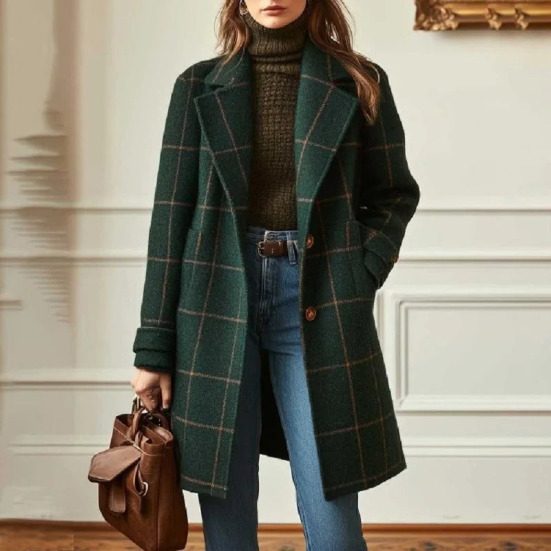 Aurelia Wool Plaid Coat