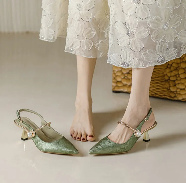 Penelope Satin Kitten Heels