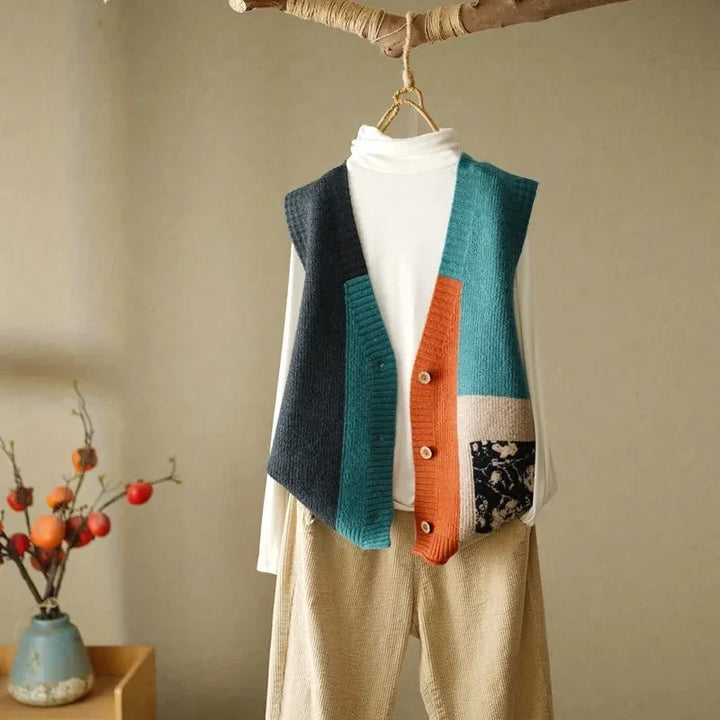 Araminta Patchwork Knit Vest