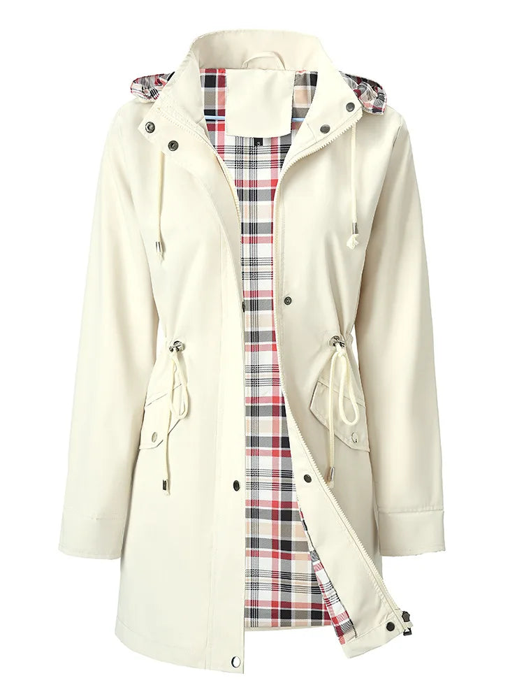 Yolanda Drawstring Waist Rain Jacket