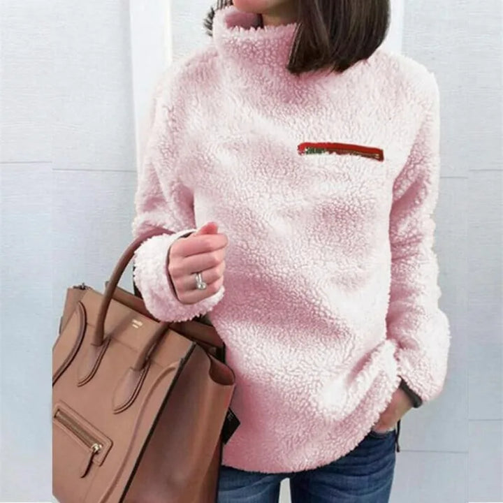 Honora Sherpa Turtleneck Top