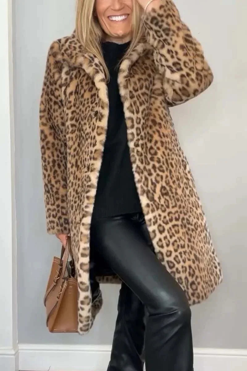 Bianca Turn Down Leopard Coat