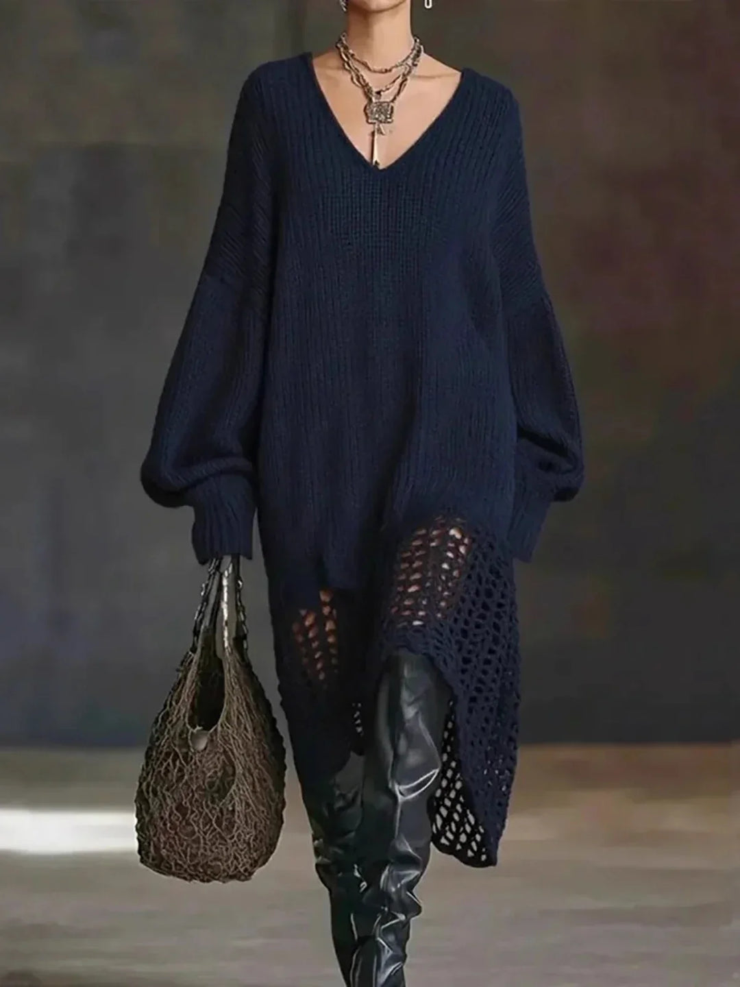 Vaughn Hollow Out Sweater Dress