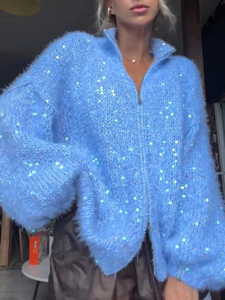 Odalys Sequin Zip Cardigan