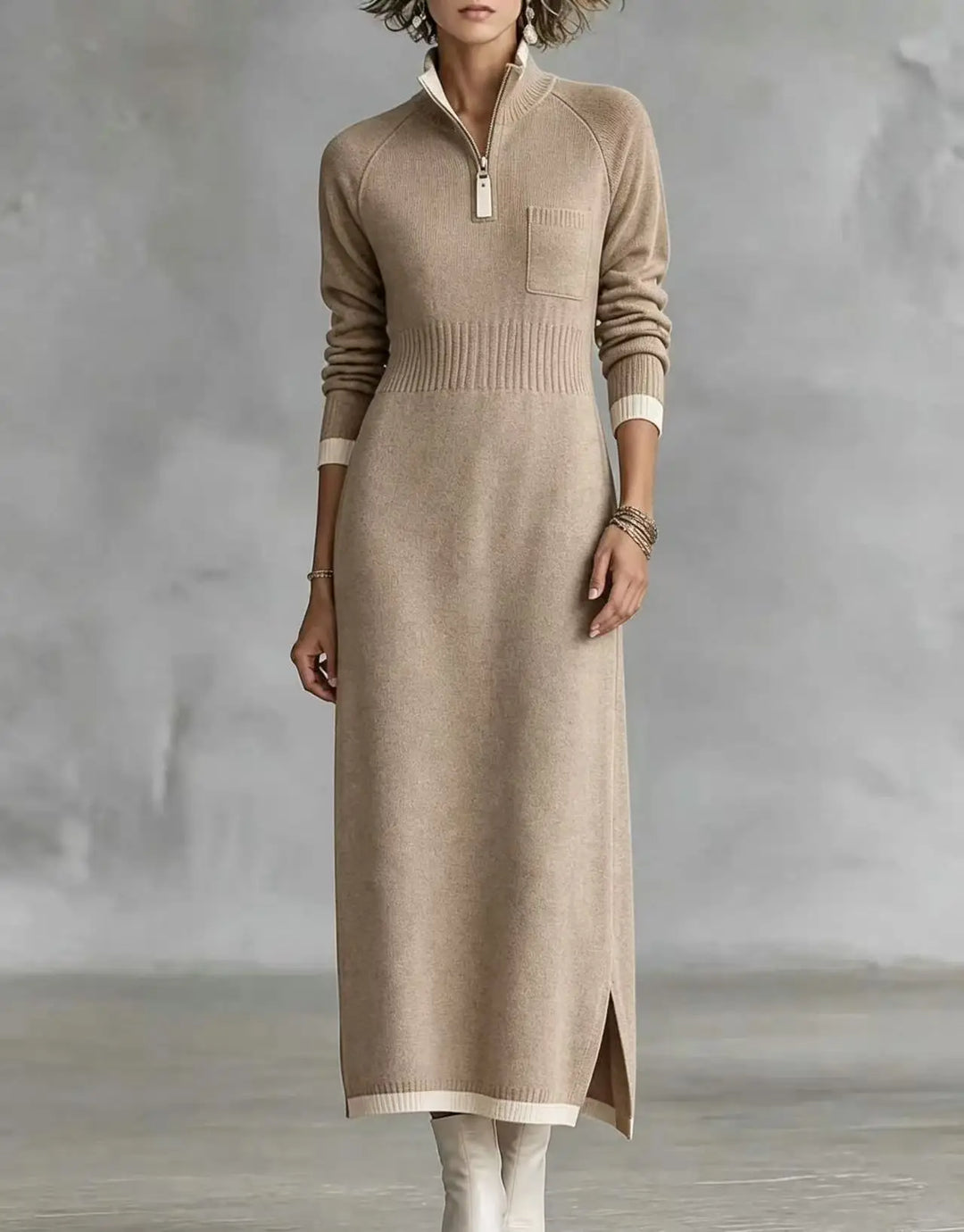 Rosalinde Ribbed Zip Maxi Dress