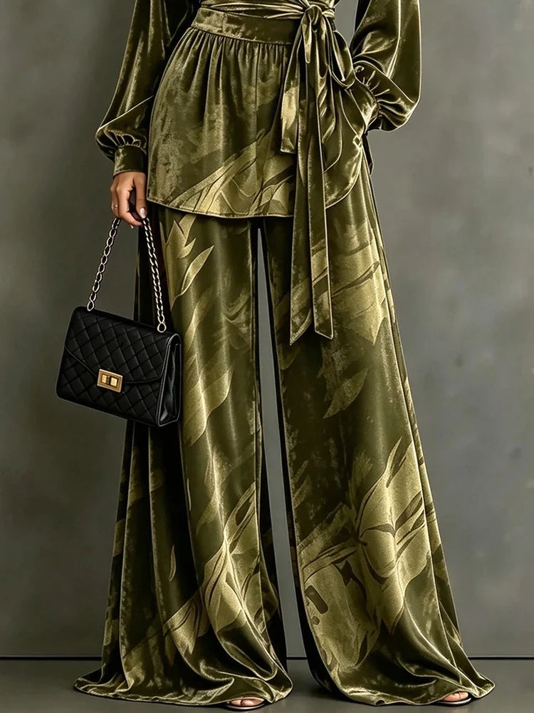 Marielena Velvet Wrap Front Set