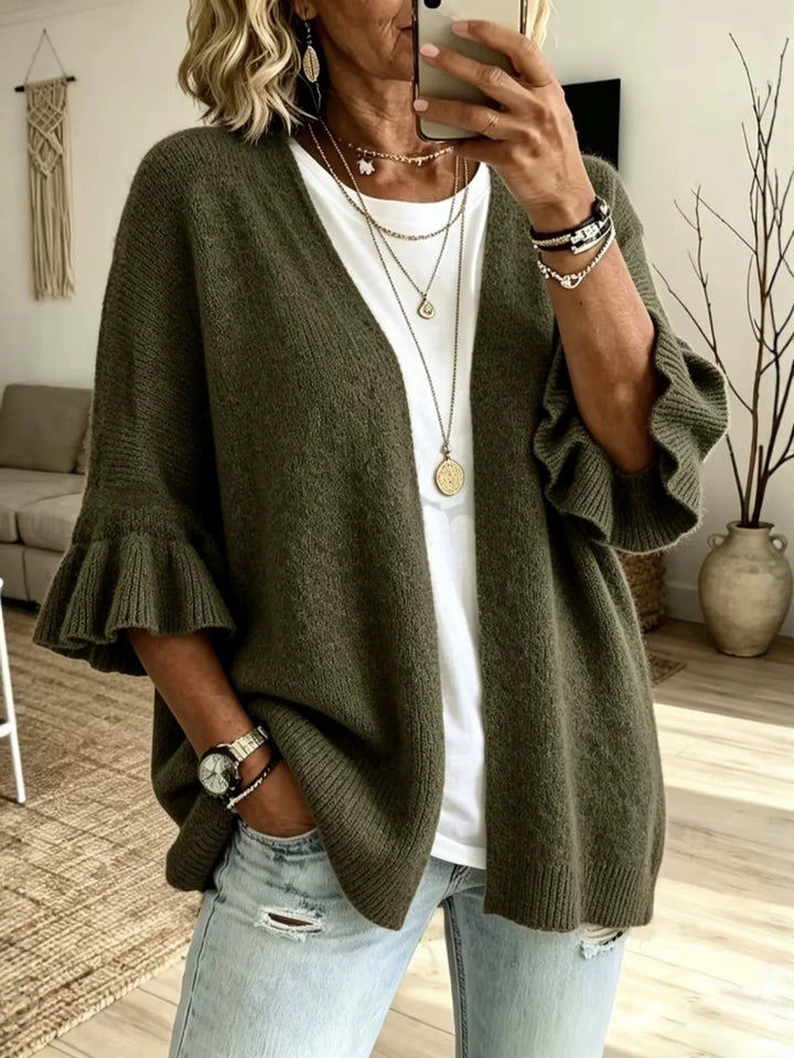 Mirela Ruffle Sleeve Cardigan