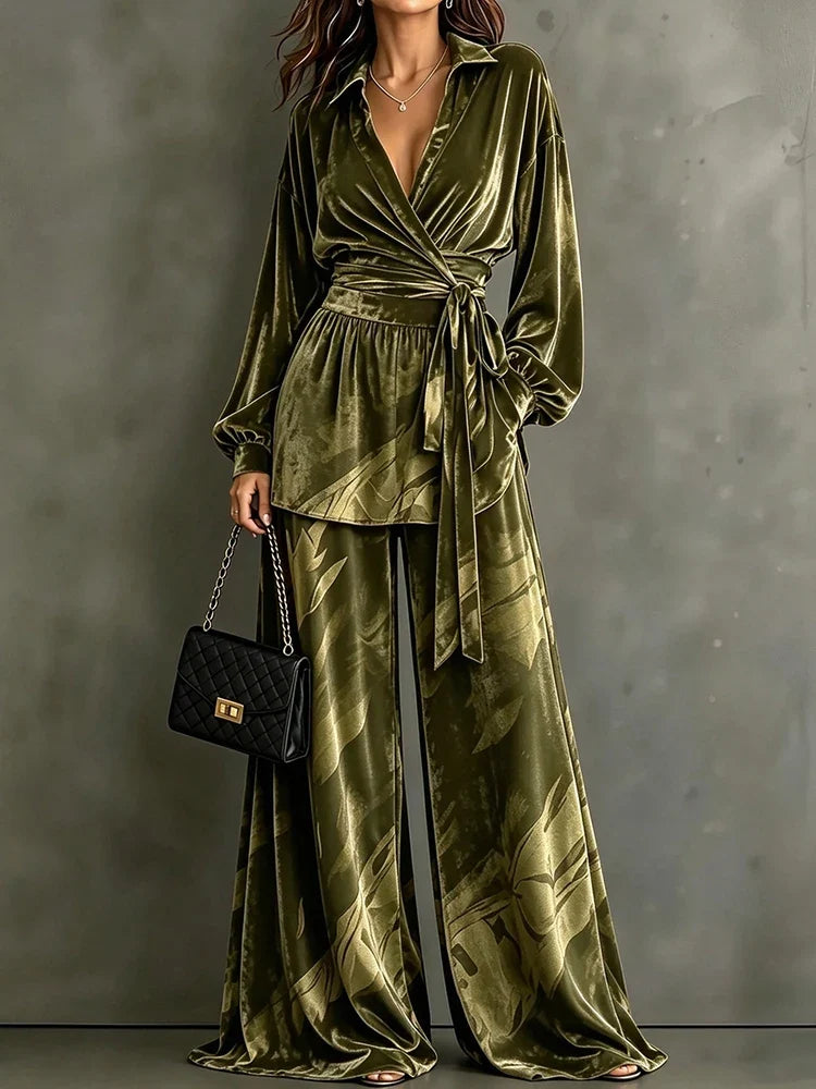Marielena Velvet Wrap Front Set