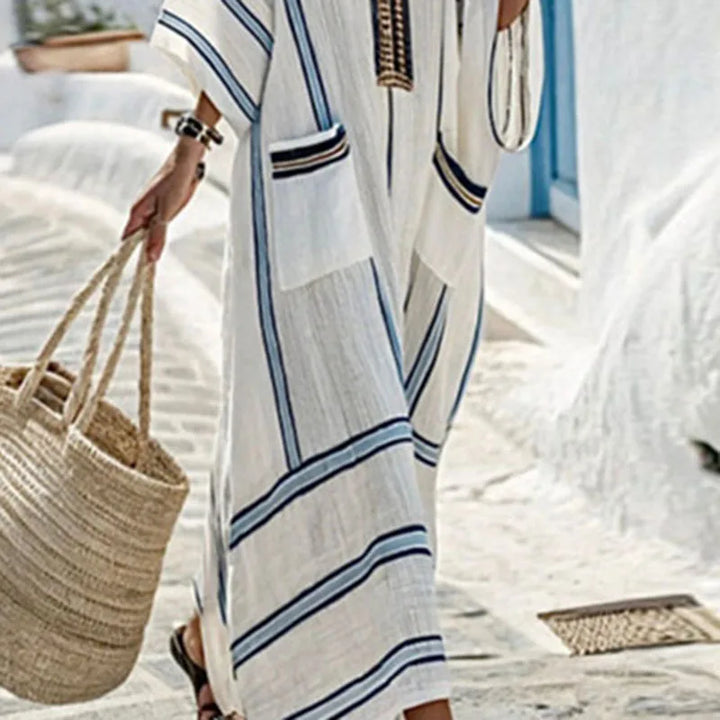 Orlanda Striped Kaftan Dress