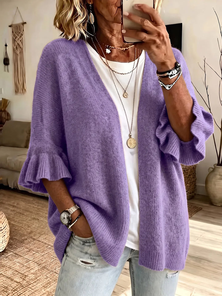 Mirela Ruffle Sleeve Cardigan
