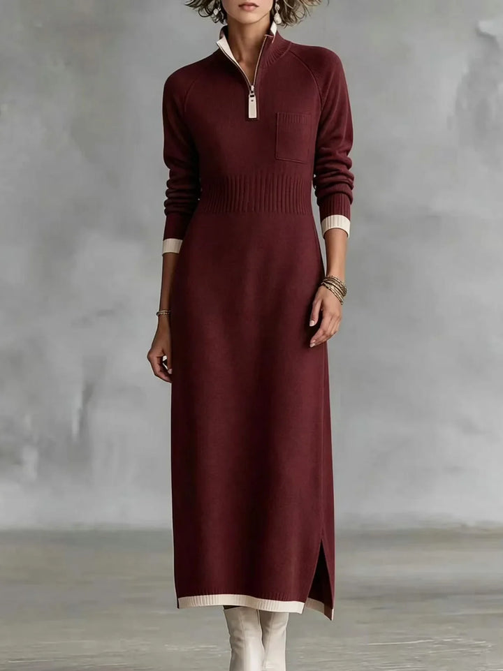 Rosalinde Ribbed Zip Maxi Dress