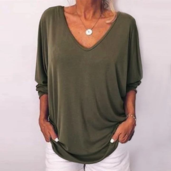 Simone V-Neck Button Top