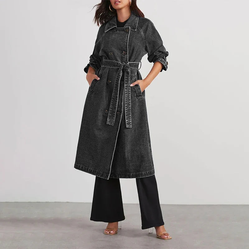 Merritt Tie Waist Denim Trench