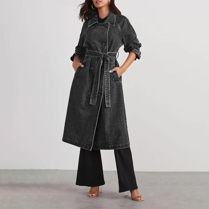 Merritt Tie Waist Denim Trench
