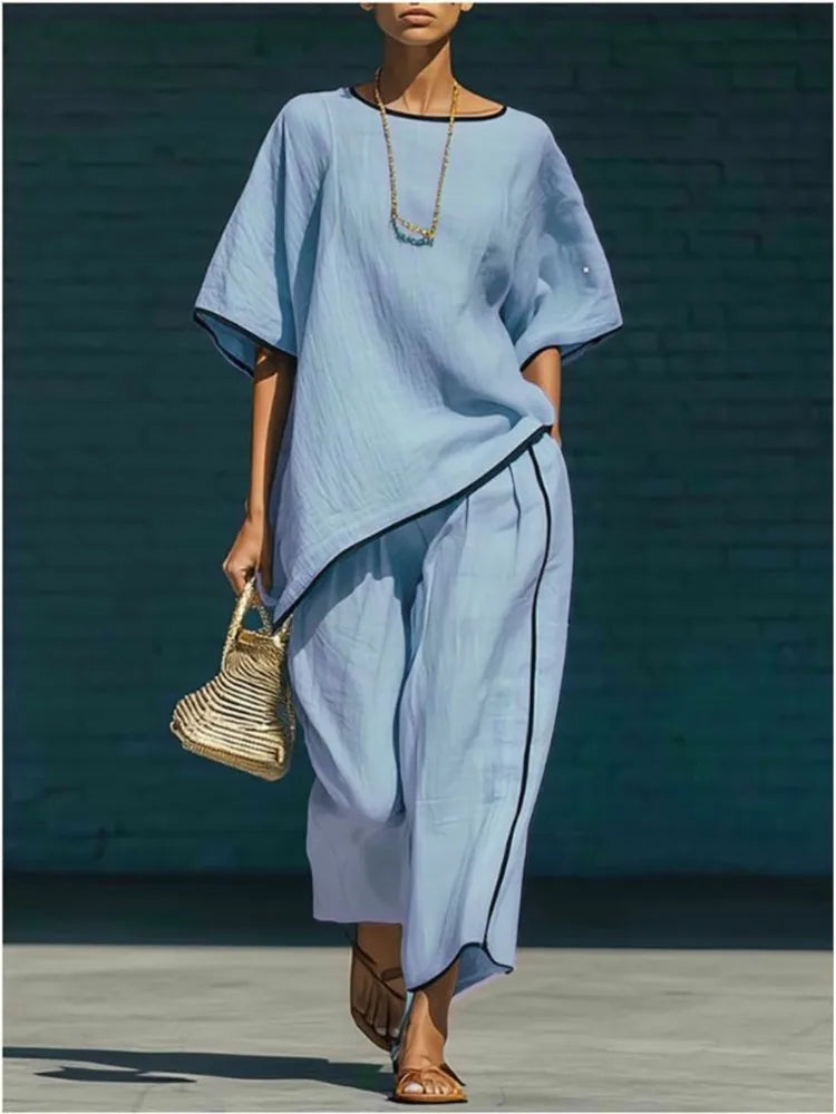 Phoebe Linen Cropped Pant Set