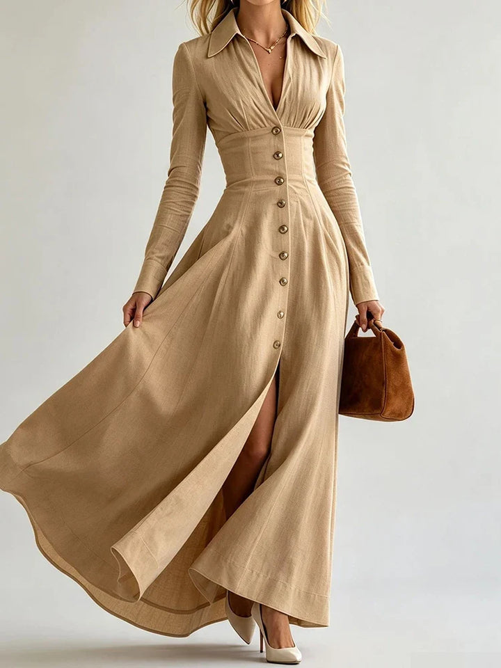 Clemence Button Front Maxi Dress