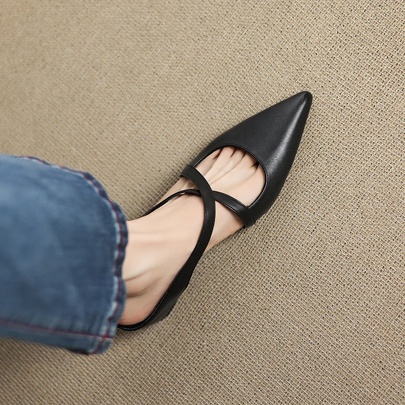 Lorena Genuine Leather Mules