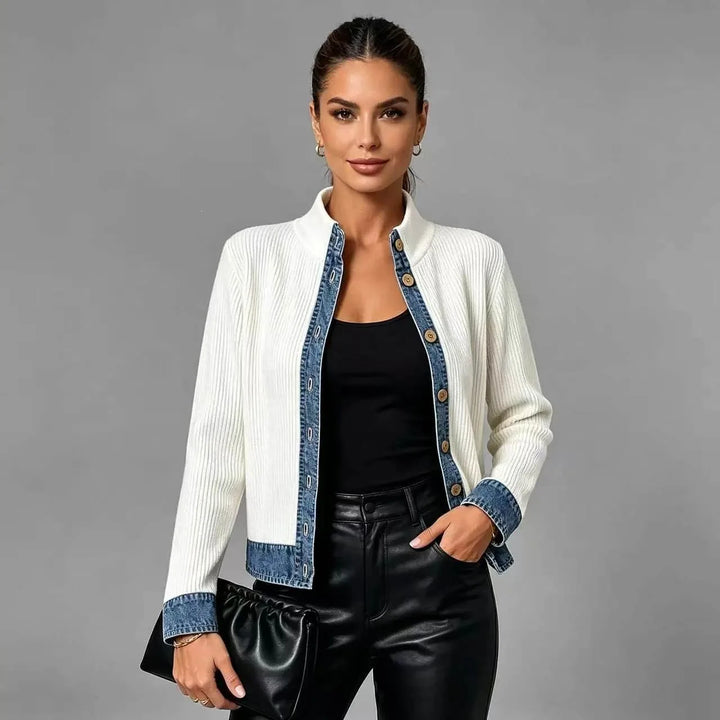 Petronella Denim Trim Cardigan