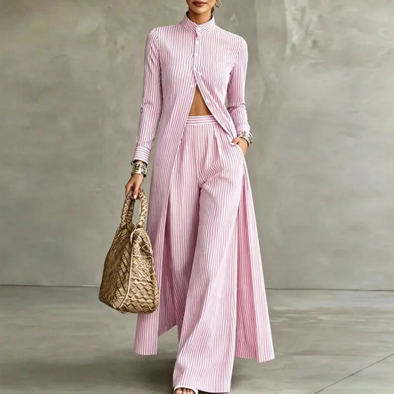 Yvette Striped Two Piece Set