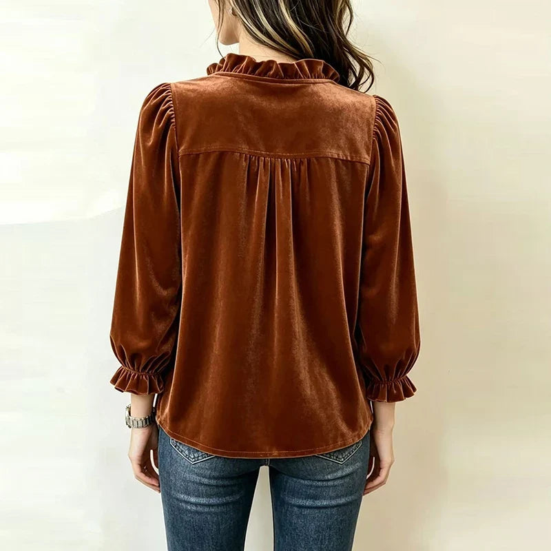 Marlena Ruffle Neck Blouse