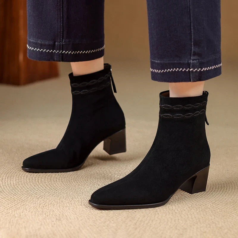 Teodora Square Toe Ankle Boots