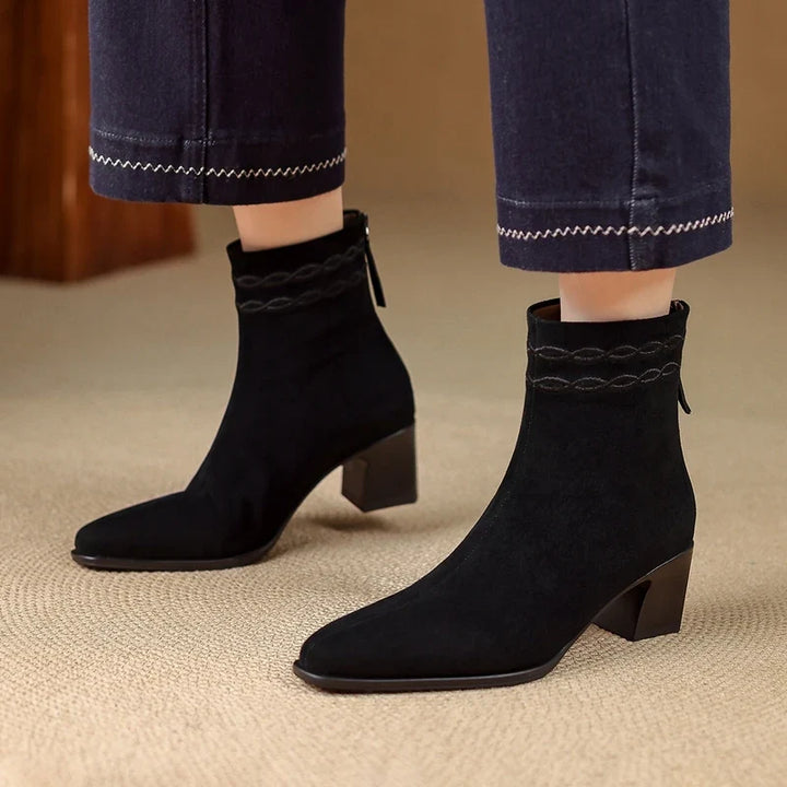 Teodora Square Toe Ankle Boots
