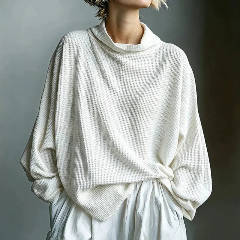 Elena Waffle Knit Funnel Top
