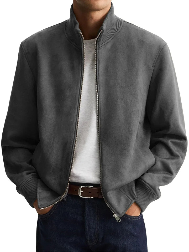 Everett Suede Look Bomber Jacket