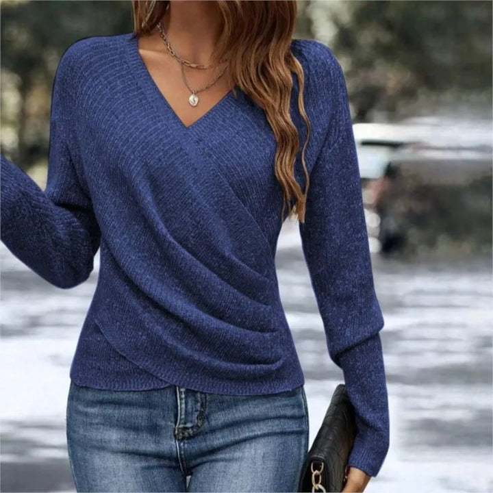 Fallon Crossover V-Neck Sweater