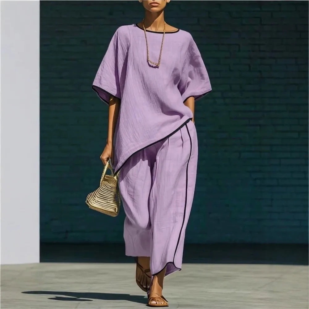 Phoebe Linen Cropped Pant Set