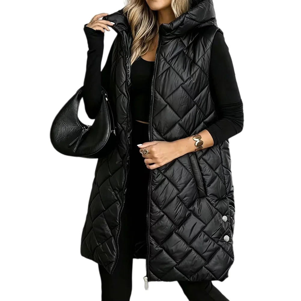 Mireille Quilted Puffer Long Vest