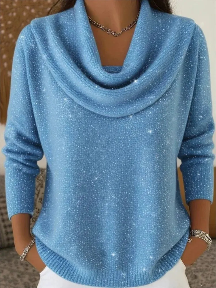 Laureen Cowl Neck Shimmer Sweater