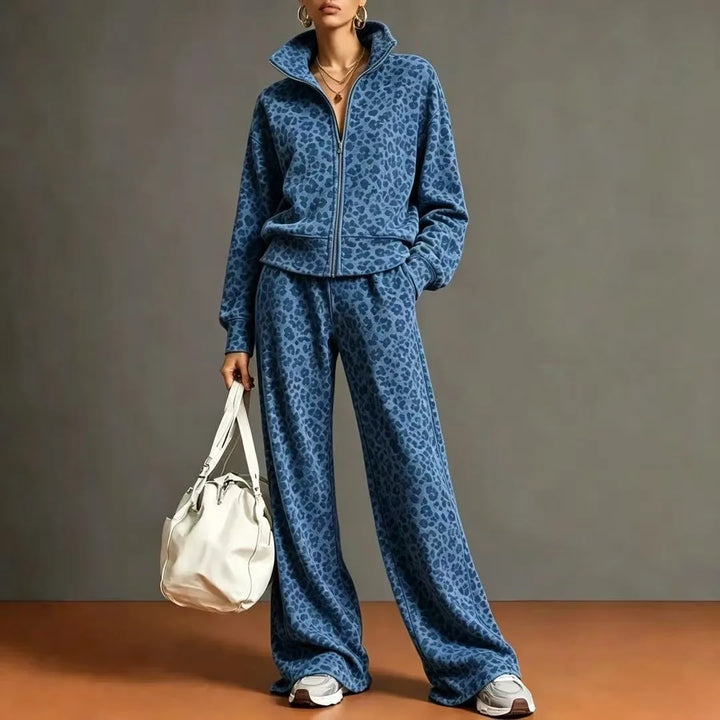 Saoirse Zip Front Leopard Tracksuit