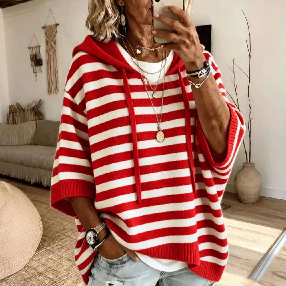 Halston Drawstring Hood Sweater