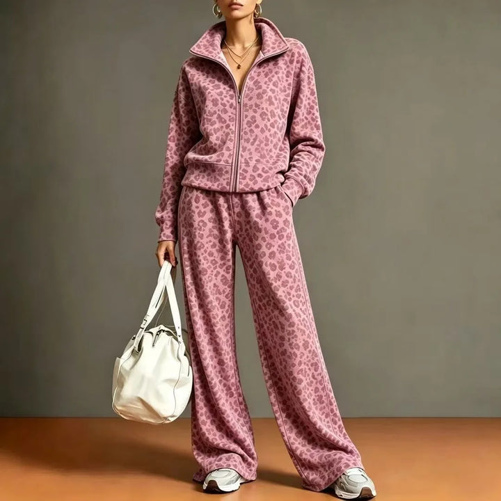 Saoirse Zip Front Leopard Tracksuit