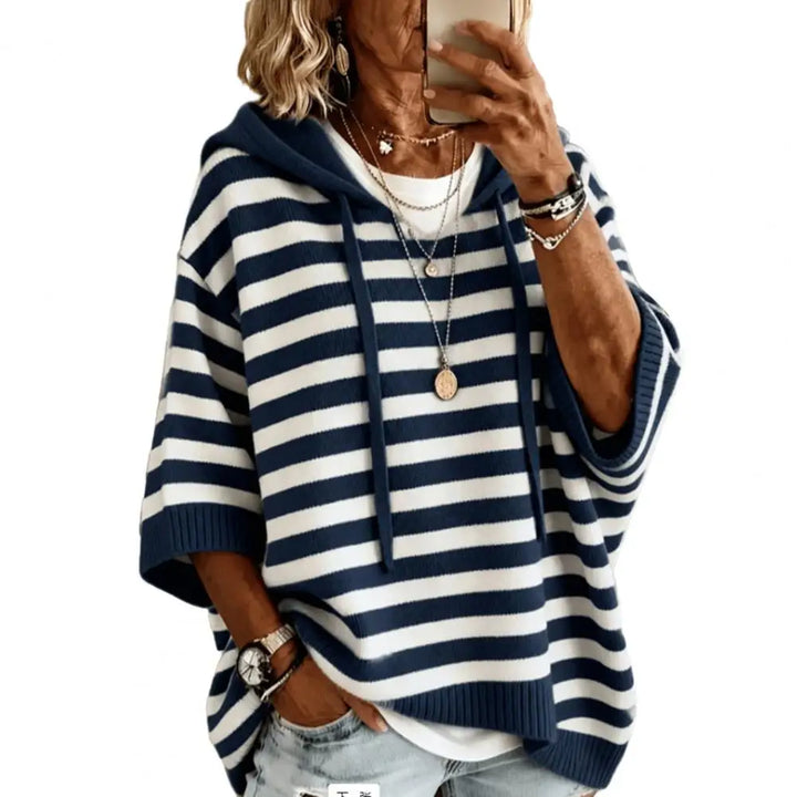 Halston Drawstring Hood Sweater