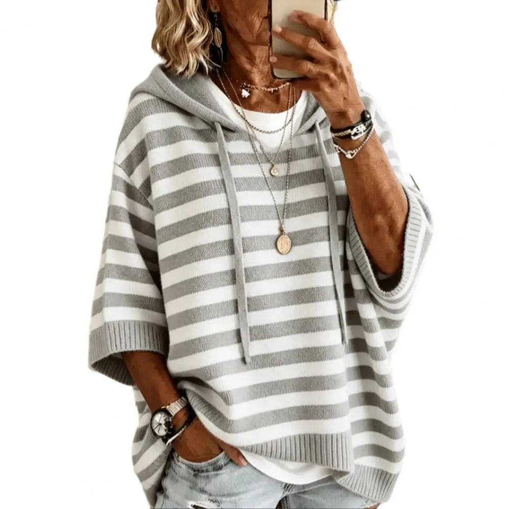 Halston Drawstring Hood Sweater