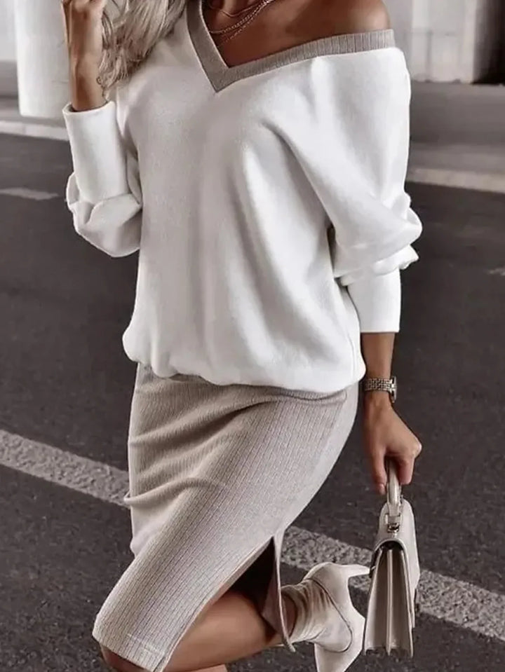Rosaline Ribbed Pencil Skirt Set