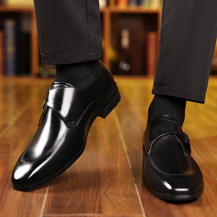 Valentino Leather Monk Strap Loafers