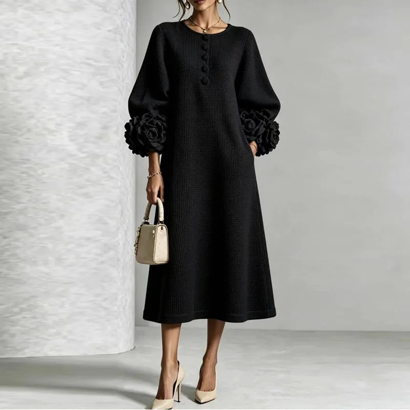 Marielle Button Front Knit Midi Dress